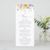Paarse Bloemen, Gele Bloemen, Doop Menu (Staand voorkant)