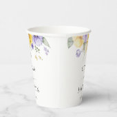 Paarse bloemen, gele bloemen, groen, bruiloft papieren bekers (Rechts)