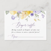 Paarse bloemen, gele bloemen, luierkrabbel informatiekaartje (Voorkant)