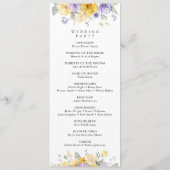 Paarse Bloemen, Gele Bloemen, Trouwprogramma Programmakaart (Achterkant)