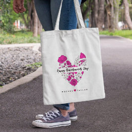 Paarse bloemen Gelukkige Grootouders Dag Canvas ta Tote Bag