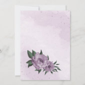 paarse bloemen geometrische bruiloft kaart (Achterkant)