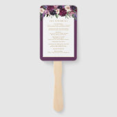 Paarse Bloemen | Gepersonaliseerd trouwprogramma Handwaaier (Achterkant)