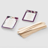 Paarse Bloemen | Gepersonaliseerd trouwprogramma Handwaaier (Niet-gemonteerd)