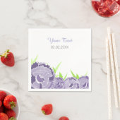 paarse bloemen gepersonaliseerde bruiloft servette servetten (Insitu)