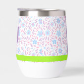 Paarse Bloemen Gepersonaliseerde Naam & Monogram (Rechts)