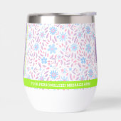 Paarse Bloemen Gepersonaliseerde Naam & Monogram (Links)