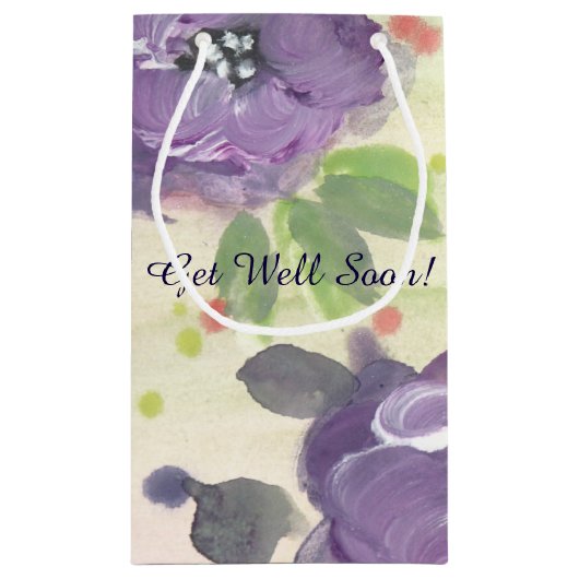 Paarse Bloemen Geschenktas Klein Cadeauzakje (Achterkant)