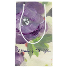 Paarse Bloemen Geschenktas Klein Cadeauzakje