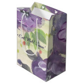 Paarse Bloemen Geschenktas Medium Cadeauzakje (Achterkant Gekanteld)