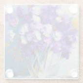 paarse bloemen glazen onderzetter (Achterkant)