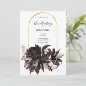 Paarse Bloemen Gotische Boho Pagan Handfasten Kaart (Staand voorkant)