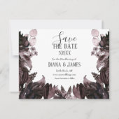 Paarse Bloemen Gotische Boho Pagan Handfasten Save The Date (Voorkant)