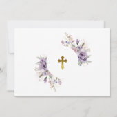 Paarse bloemen & gouden Lijst foto meisje toewijdi Kaart (Achterkant)