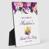 Paarse Bloemen Gouden Vrijgezellenfeest Thee Welko Fotoplaat (Zijkant)