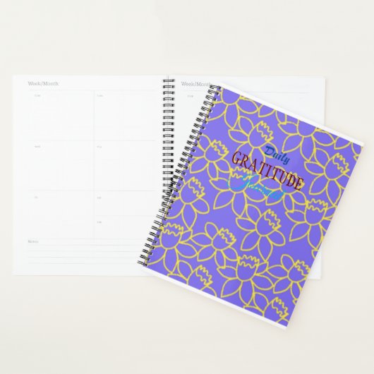 Paarse Bloemen Gratitude Journal met Volle Bloom Planner (Display)