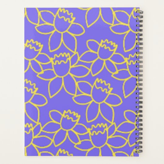 Paarse Bloemen Gratitude Journal met Volle Bloom Planner (Achterkant)