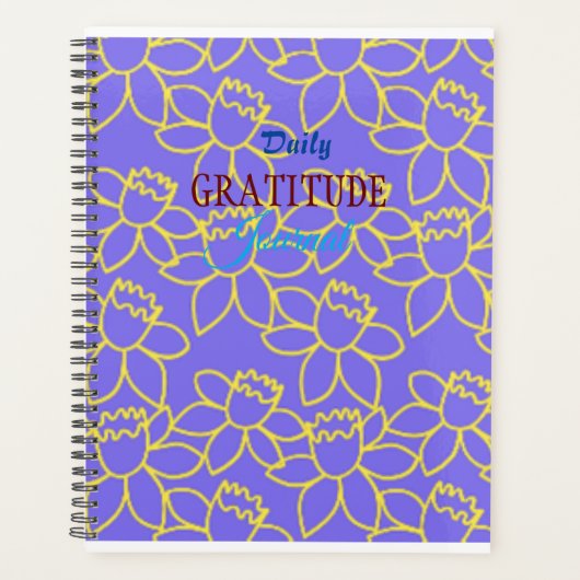 Paarse Bloemen Gratitude Journal met Volle Bloom Planner (Voorkant)