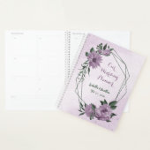 paarse bloemen groen - botanische bruiloft planner (Display)