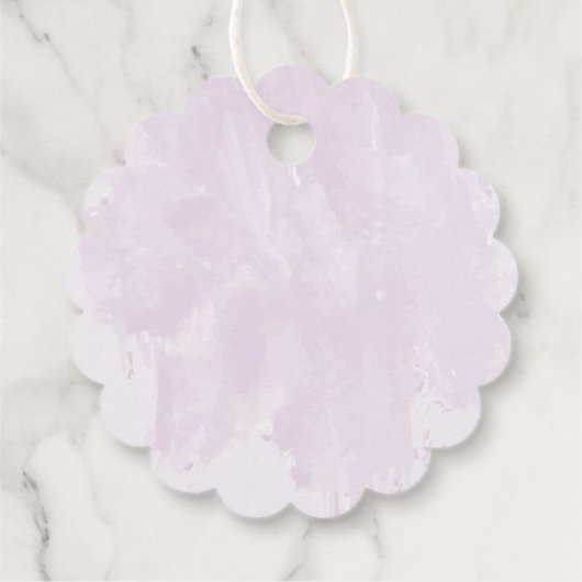 Paarse bloemen groen bruiloft bedankjes labels (Achterkant)