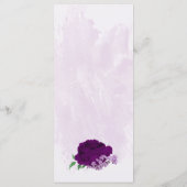 Paarse bloemen groen bruiloft menu (Achterkant)