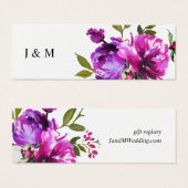 Paarse Bloemen & Groen Gift Registry Kaart (Voorkant /achterkant)