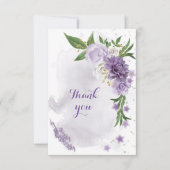 paarse bloemen groen goud bedankkaart (Voorkant)