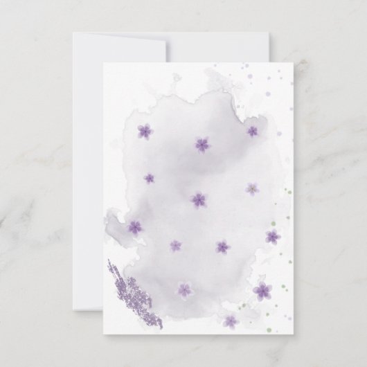 paarse bloemen groen goud bedankkaart (Achterkant)