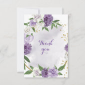 paarse bloemen groen goud dank je creditcard bedankkaart (Voorkant)