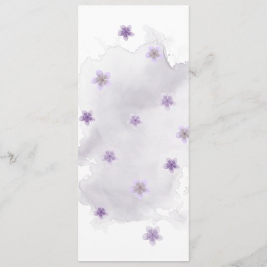 paarse bloemen groen huwelijk menu (Achterkant)