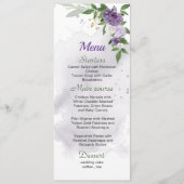 paarse bloemen groen voor bruiloft menu (Voorkant)