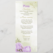 paarse bloemen groen voor bruiloft menu (Voorkant)