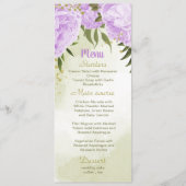paarse bloemen groen voor bruiloft menu (Voorkant)
