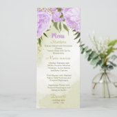 paarse bloemen groen voor bruiloft menu (Staand voorkant)