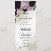 paarse bloemen groen voor bruiloft menu (Voorkant)