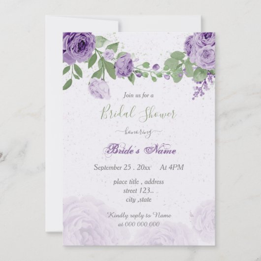  paarse bloemen groen vrijgezellenfeest kaart