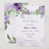  paarse bloemen groen vrijgezellenfeest kaart (Voorkant / Achterkant)