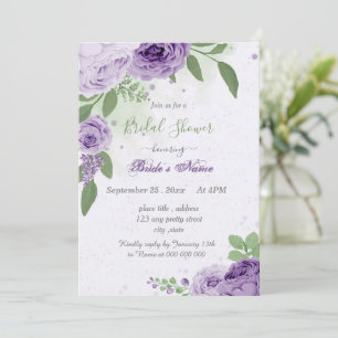  paarse bloemen groen vrijgezellenfeest kaart