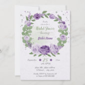  paarse bloemen groen vrijgezellenfeest kaart (Voorkant)