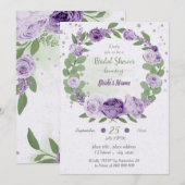  paarse bloemen groen vrijgezellenfeest kaart (Voorkant / Achterkant)