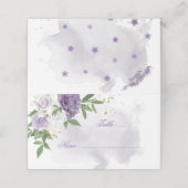 paarse bloemen groene bladeren botanisch plaatskaartje (Buitenkant ongevouwen)