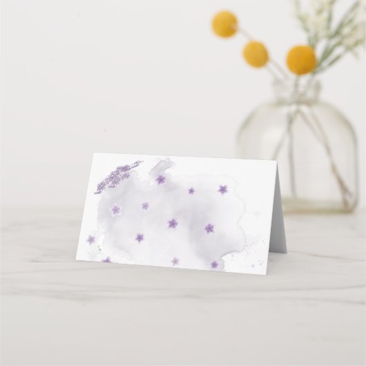 paarse bloemen groene bladeren botanisch plaatskaartje (Achterkant)