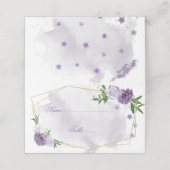 paarse bloemen groene bladeren geometrisch plaatskaartje (Buitenkant ongevouwen)