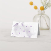 paarse bloemen groene bladeren geometrisch plaatskaartje (Achterkant)