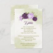 Paarse bloemen groene bladeren informatiekaartje (Voorkant / Achterkant)