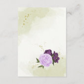 Paarse bloemen groene bladeren informatiekaartje (Achterkant)