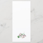 paarse bloemen groene bladeren vlinders bruiloft menu (Achterkant)