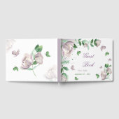 paarse bloemen groene bladeren vlinders gastenboek (Volledig)
