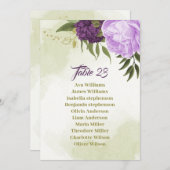 Paarse bloemen groene bladeren zitkaart kaart (Voorkant / Achterkant)