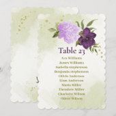 paarse bloemen groene bladeren zitplaats kaart (Voorkant / Achterkant)